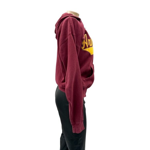 ASU Arizona State Maroon Full-Zip Hoodie Sweatshirt J-America Sportswear Women S - Picture 4 of 8